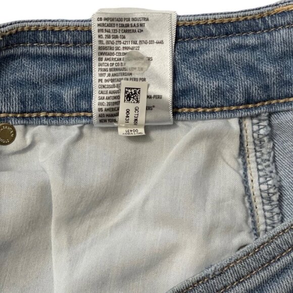 AEO AMERICAN EAGLE Super Stretch Women's A-Line Jean Skirt Size 4 Denim Y2K Mini - Picture 11 of 11